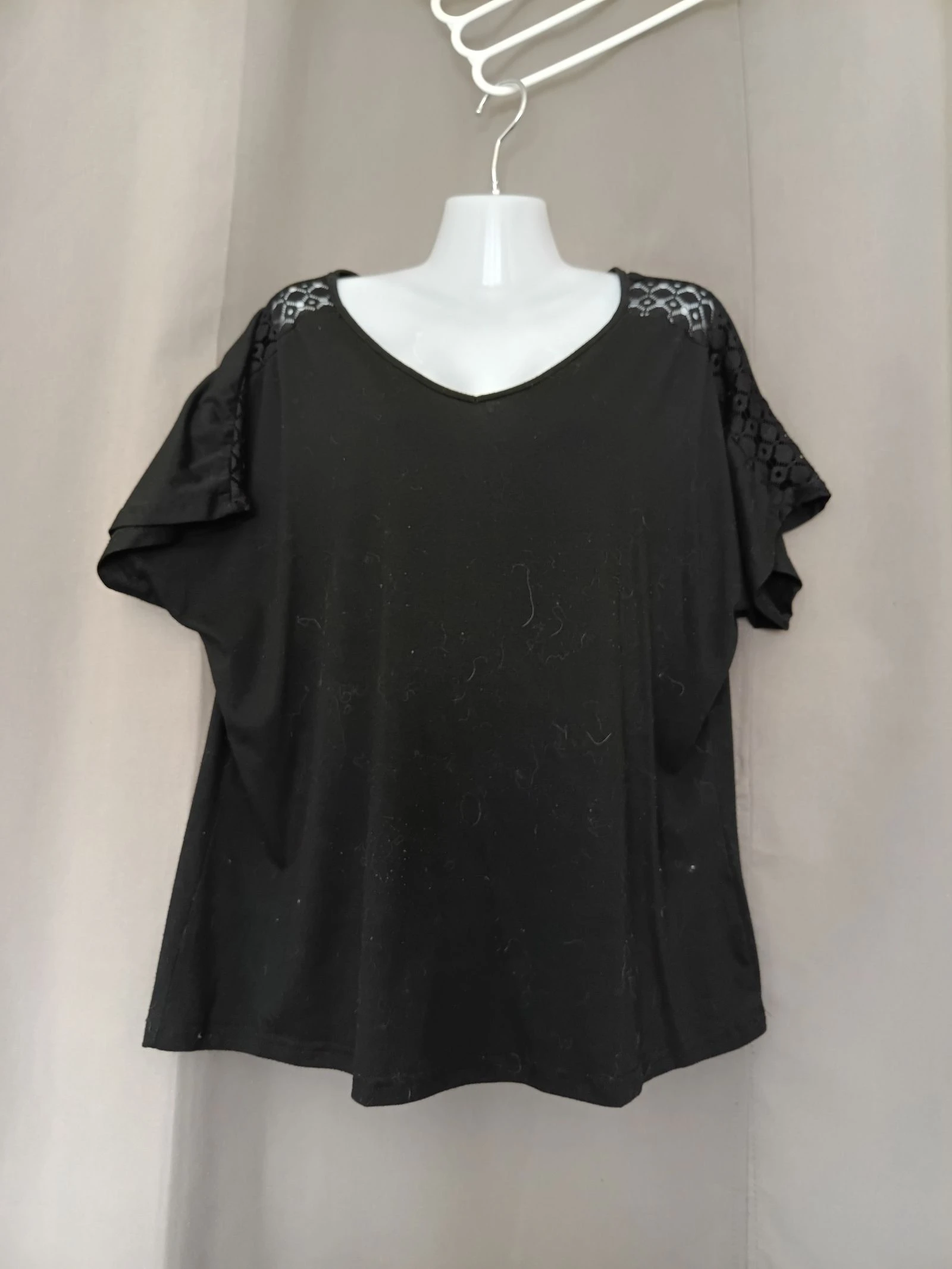 Maillot noir dentelle aux épaules 1XL